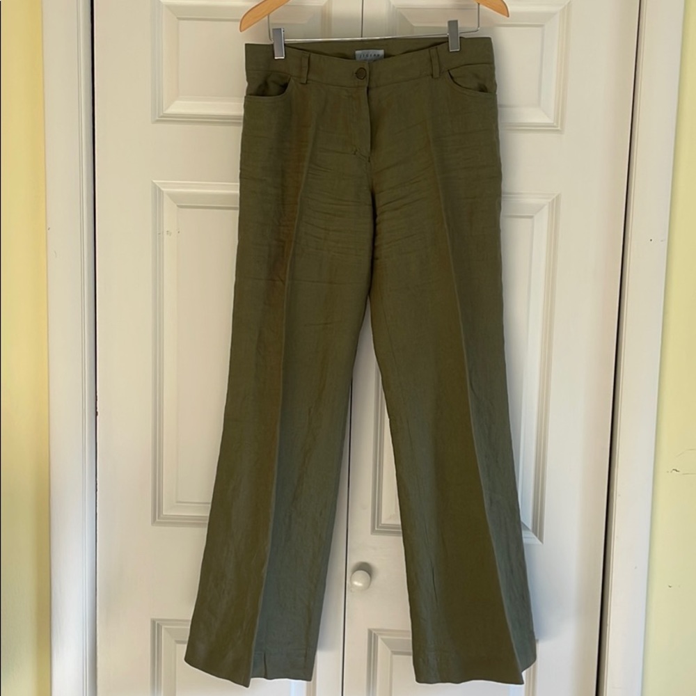 Jigsaw Wide leg long linen pants 12  32in Inseam
